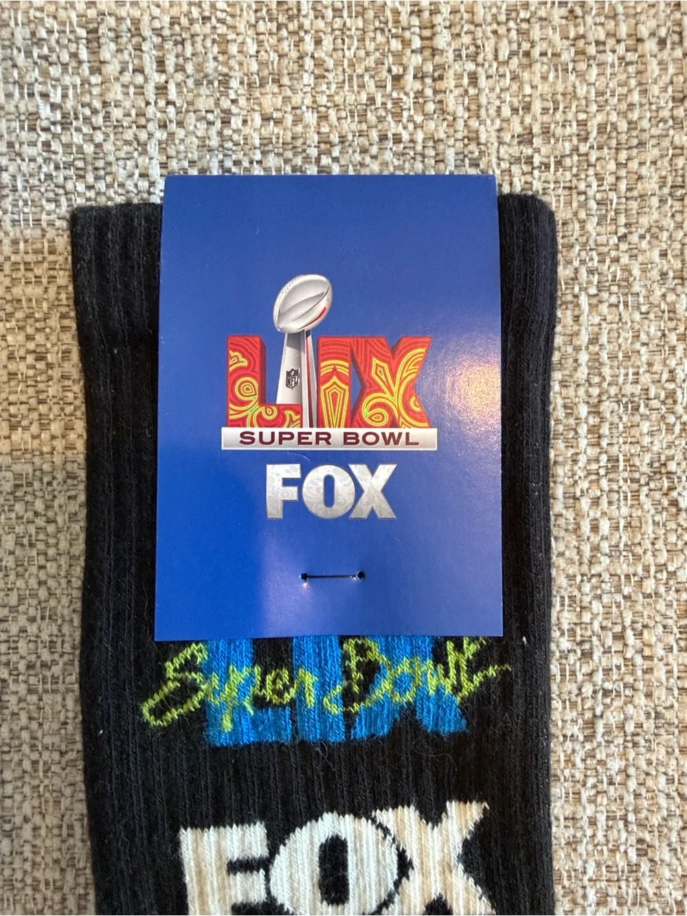 Fox Sports Super Bowl Men’s Crew Socks 3-Pack — White, Black, Navy NWT